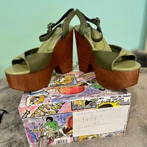 GORGEOUS PLATFORMS GREEN COMBO SANDALS